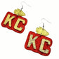 Kansas City Chiefs jewelry Earrings Red and Gold Travis Kelce Taylor Swift
