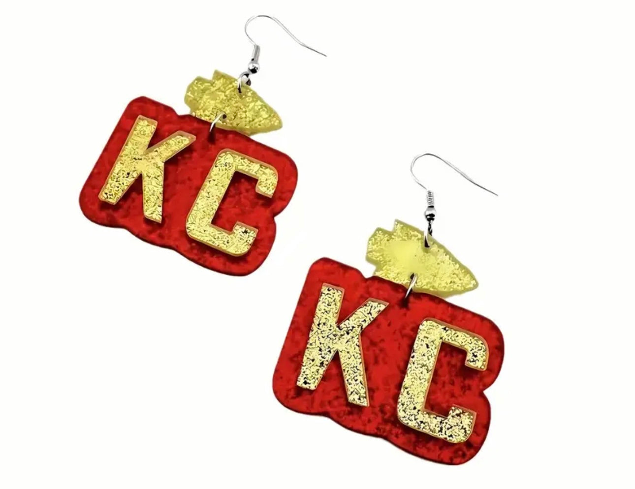 Kansas City Chiefs jewelry Earrings Red and Gold Travis Kelce Taylor Swift