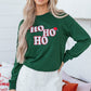 Evergreen Embroidered Letter Graphic Christmas Fashion Sweatshirt