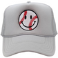 Baseball smiley happy face trucker hats Sports mom Gameday