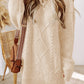 Parchment Cable Knit Drop Shoulder Loose Fit Sweater Dress - Stacy's Pink Martini Boutique