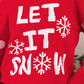 Red Dahlia LET IT SNOW Graphic Christmas Holiday Loose Sweater