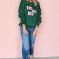 Evergreen Embroidered Letter Graphic Christmas Fashion Sweatshirt