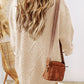 Parchment Cable Knit Drop Shoulder Loose Fit Sweater Dress - Stacy's Pink Martini Boutique