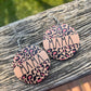 Mama earrings Round womens leopard print faux leather round Mom Animal print Jewelry gift womens