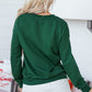 Evergreen Embroidered Letter Graphic Christmas Fashion Sweatshirt