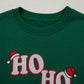 Evergreen Embroidered Letter Graphic Christmas Fashion Sweatshirt