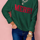 Blackish Green MERRY Letter Pattern Christmas Raglan Sleeve Sweater