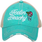 Feelin beachy unisex trucker caps Embroidered mesh back adjustable Personalized available Vacation Girls weekend Beach