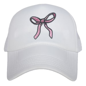 Hats Embroidered coquette bow baseball foam trucker cap Football gray distressed Sports mom Game day Pink bow Leopard Womens Mens Unisex