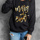 Black Merry & Bright Letter Print Pullover Sweatshirt