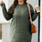 Parchment Cable Knit Drop Shoulder Loose Fit Sweater Dress - Stacy's Pink Martini Boutique