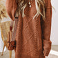 Parchment Cable Knit Drop Shoulder Loose Fit Sweater Dress - Stacy's Pink Martini Boutique