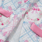 Pink Bow Wreath Pattern Christmas Holiday Tied Front Long Sleeve 2pcs Pajama Set