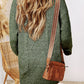Parchment Cable Knit Drop Shoulder Loose Fit Sweater Dress - Stacy's Pink Martini Boutique