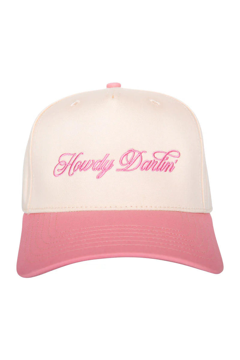 Howdy Darlin Hat - Embroidered country two toned cap Stacy's Pink Martini Boutique