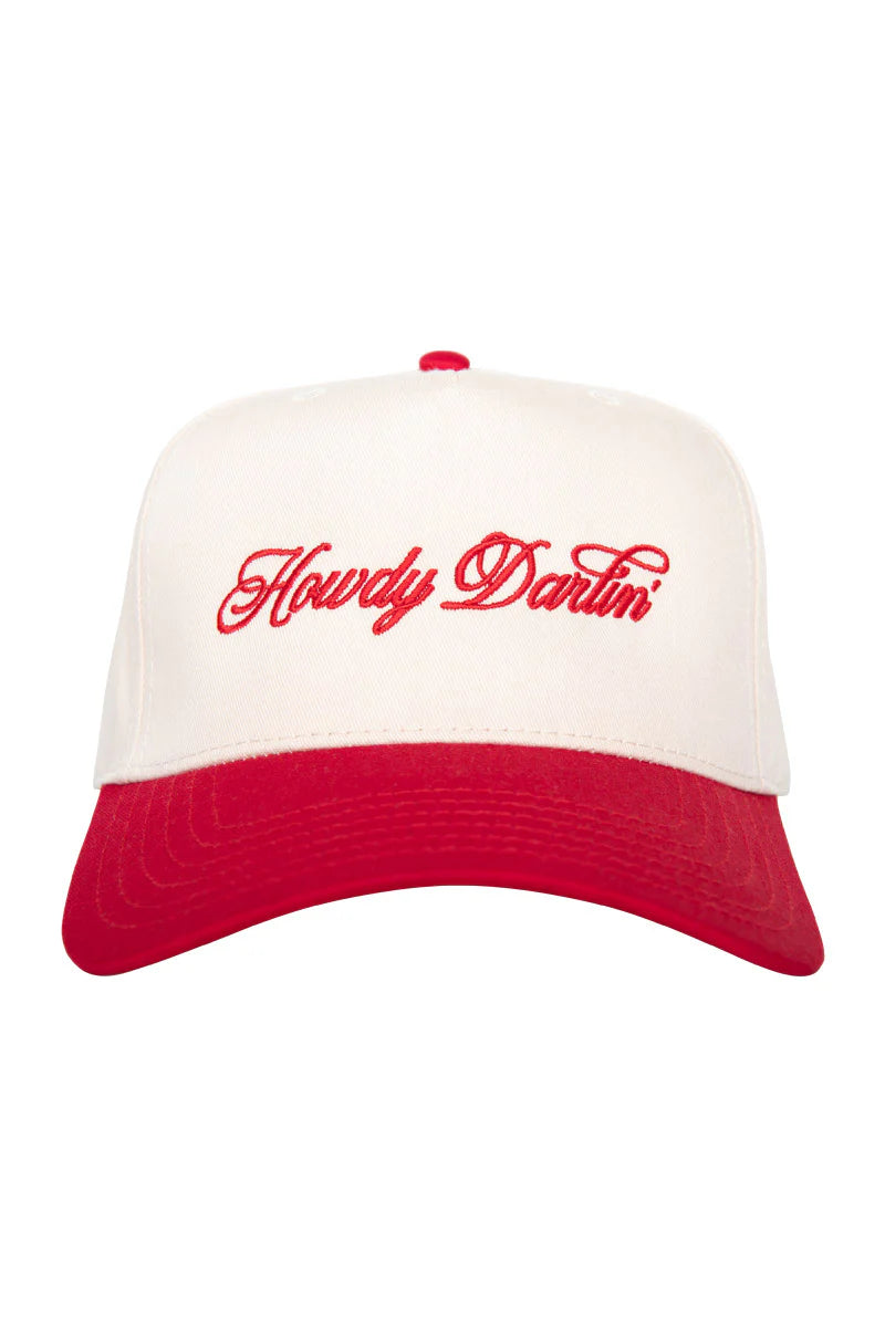 Howdy Darlin Hat - Embroidered country two toned cap Stacy's Pink Martini Boutique