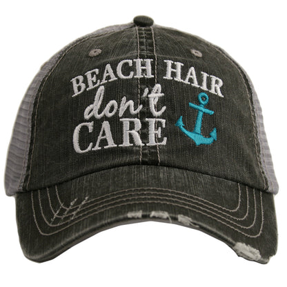 Hola beaches hats! | Womens embroidered trucker cap | Personalize | Beach hats | Cute palm trees, sunshine, waves and seashell | Girls weekend accessories. - Stacy's Pink Martini Boutique