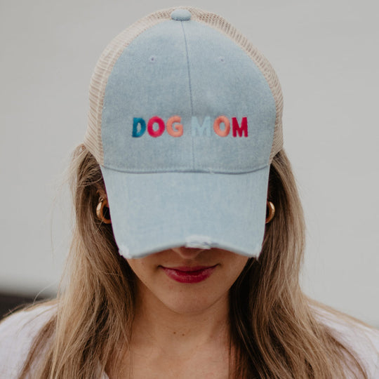 Dog and cat mom hats Embroidered womens trucker caps