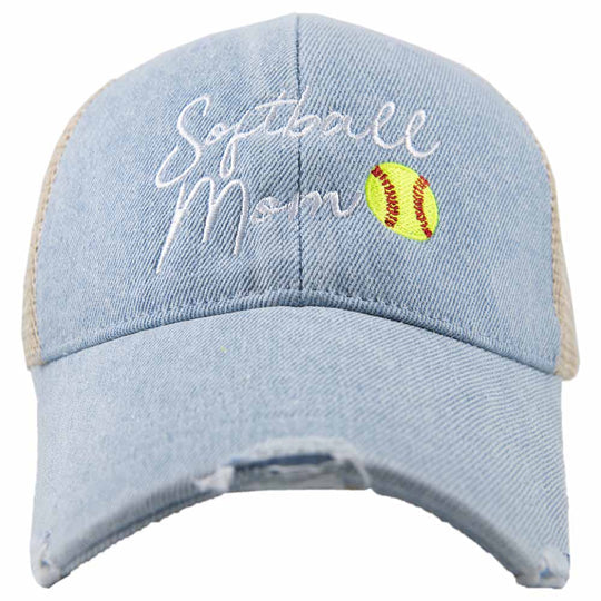 Softball hats Softball hair dont care Softball mom Softball mom life Embroidered unisex trucker caps