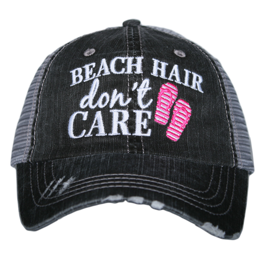 Hola beaches hats! | Womens embroidered trucker cap | Personalize | Beach hats | Cute palm trees, sunshine, waves and seashell | Girls weekend accessories. - Stacy's Pink Martini Boutique