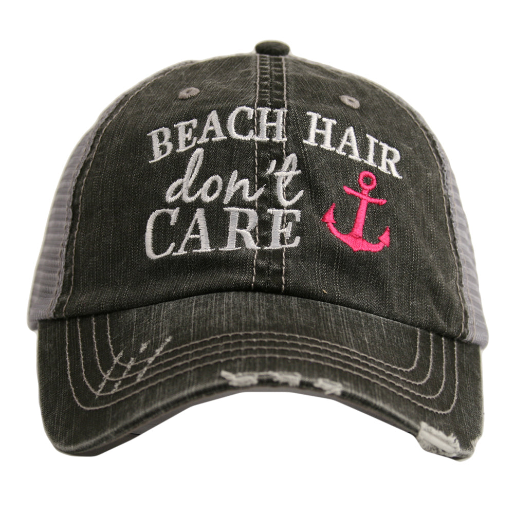 Hola beaches hats! | Womens embroidered trucker cap | Personalize | Beach hats | Cute palm trees, sunshine, waves and seashell | Girls weekend accessories. - Stacy's Pink Martini Boutique