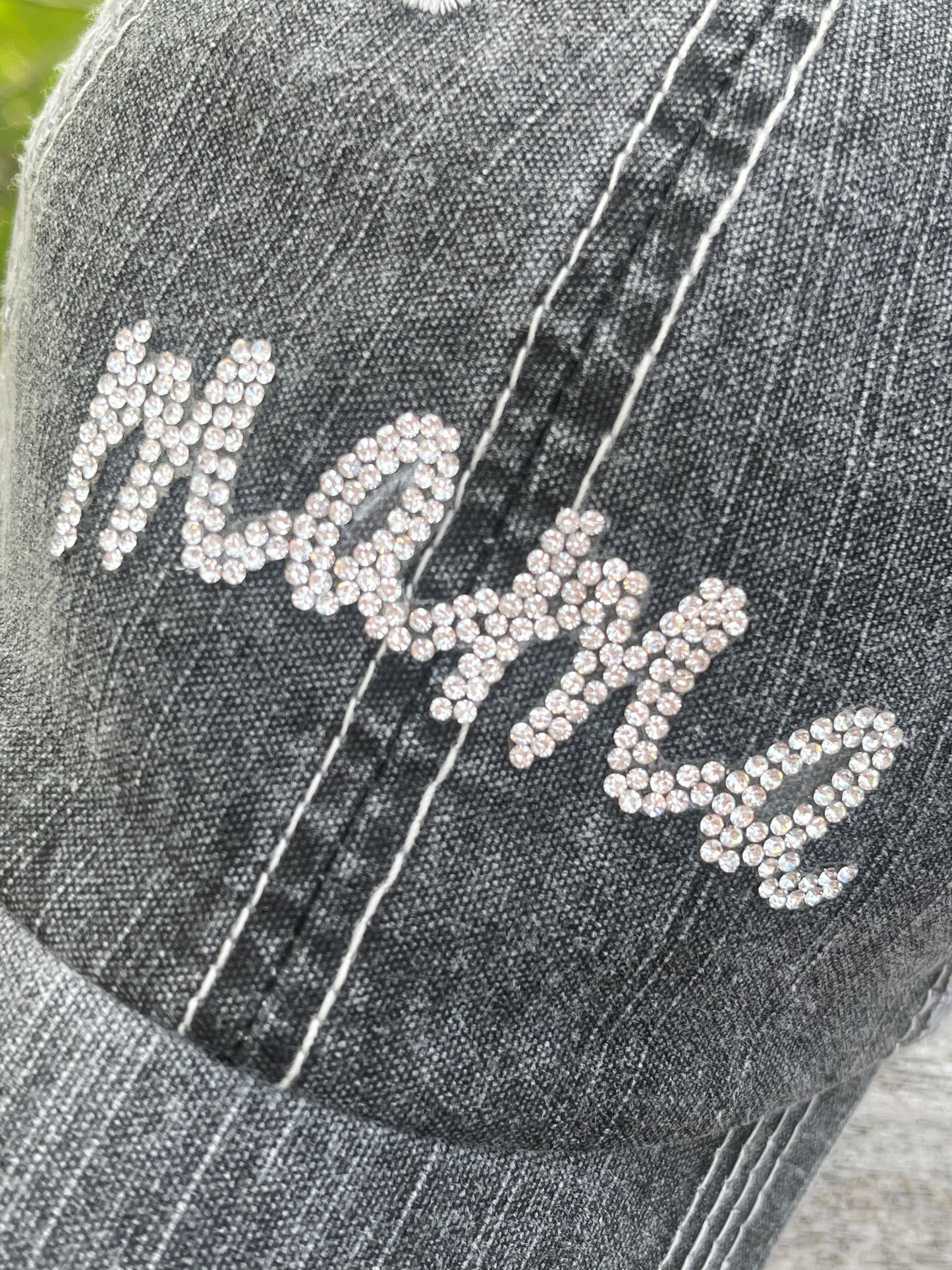 Mama hat Bling rhinestones trucker hat Gray distressed womens gift Mom Momma