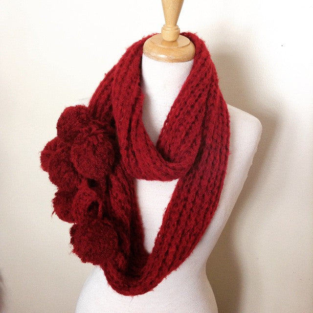 Scarf {Red.Scarlet.Knit.Poms} Long and Infinity scarf. I tied the ends to show this look $5 - Stacy's Pink Martini Boutique