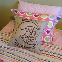 Pillow or pillow case { I love you to the moon and back } - Stacy's Pink Martini Boutique