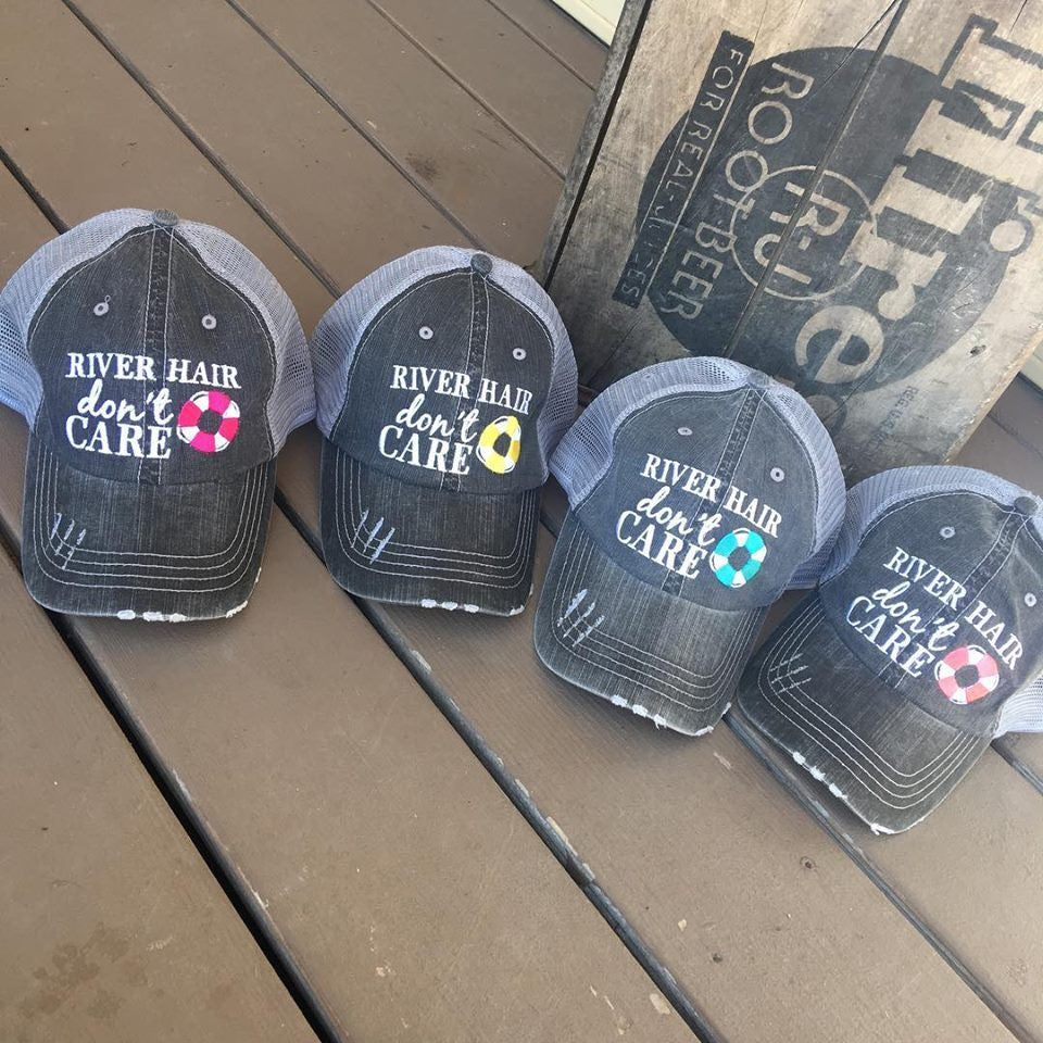 River hats RIVER hair dont care Embroidered trucker caps - Stacy's Pink Martini Boutique