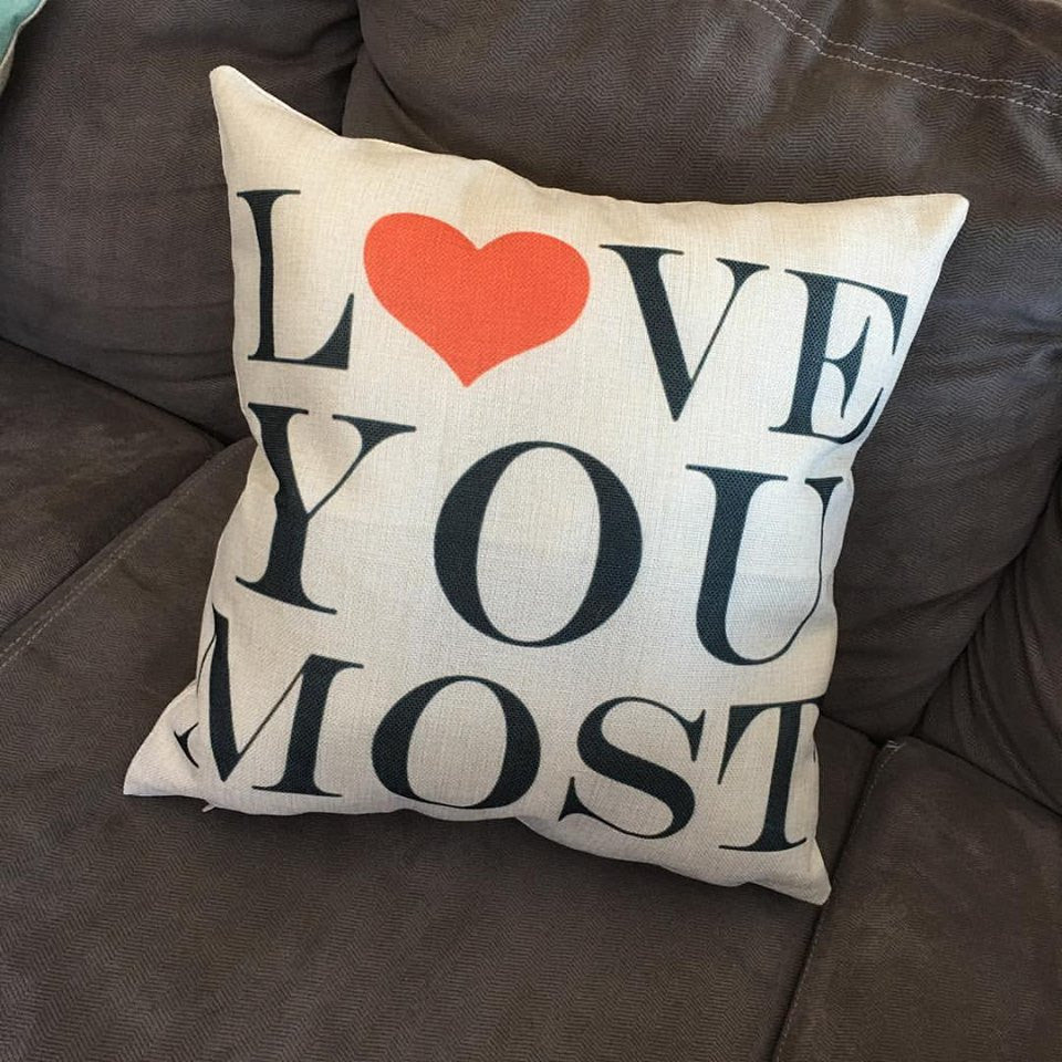 Pillow case or pillow { Love you most } 2 styles. - Stacy's Pink Martini Boutique