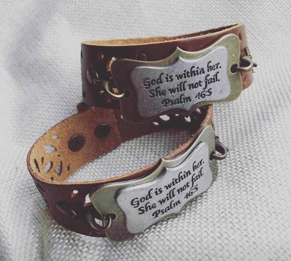 Bracelet | God is within her she will not fail | Band and charm | Psalm 46:6 - Stacy's Pink Martini Boutique