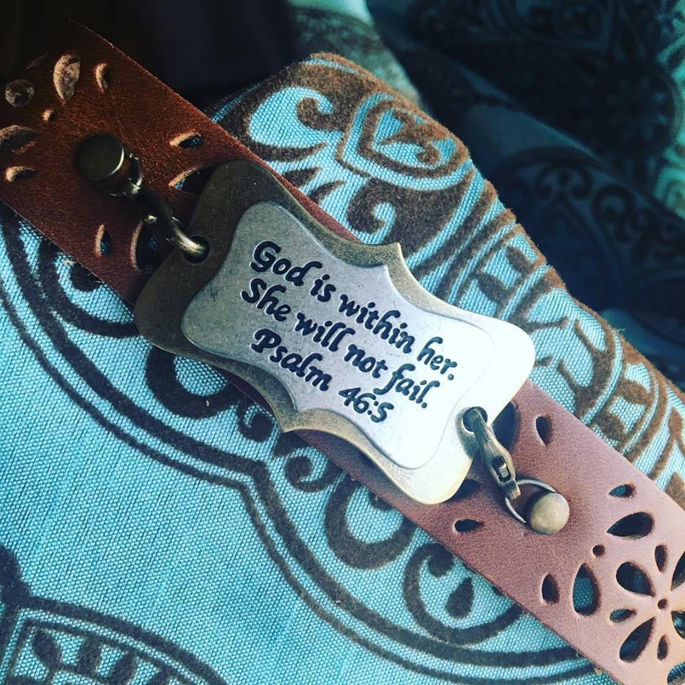 Bracelet | God is within her she will not fail | Band and charm | Psalm 46:6 - Stacy's Pink Martini Boutique