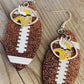 Earrings { Football } Minnesota Vikings • Brown leather footballs • Silver • Fish hook • All NFL teams available • Vikings charms available separately as well. - Stacy's Pink Martini Boutique