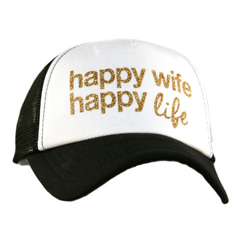 Hats Happy wife happy life Trophy wife  Ain’t no wifey Womens trucker caps Snap backs - Stacy's Pink Martini Boutique