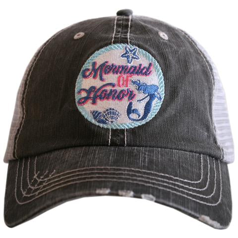 Beach hats and tanks Embroidered distressed trucker caps. - Stacy's Pink Martini Boutique