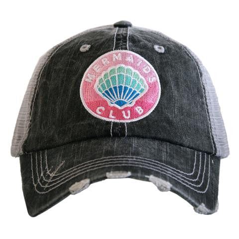 Mermaid Hats { Mermaid hair don't care }  { Mermaid club } Embroidered trucker caps. - Stacy's Pink Martini Boutique
