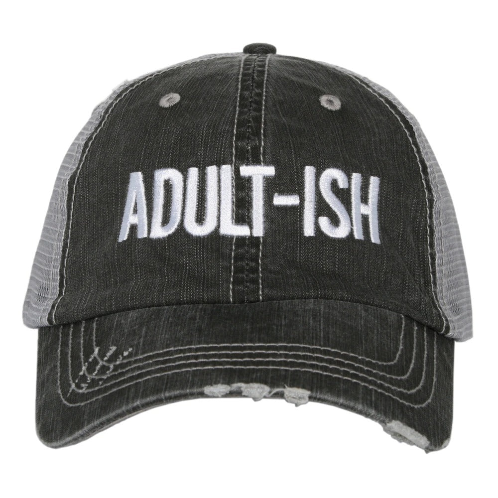 Hats Adult-ish I can’t adult today Embroidered distressed trucker caps - Stacy's Pink Martini Boutique