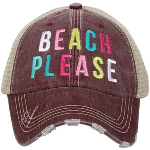 Hats and tanks { BEACH } Beach hair dont care, feelin beachy, beach please, hola beaches, beach bum, beachaholic. Embroidered trucker caps. - Stacy's Pink Martini Boutique