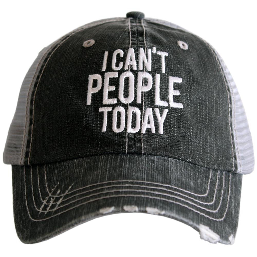 I cant people today Hat Embroidered distressed trucker cap Unisex 4 colors. - Stacy's Pink Martini Boutique