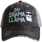 Llama hats | Embroidered distressed gray trucker caps - Stacy's Pink Martini Boutique