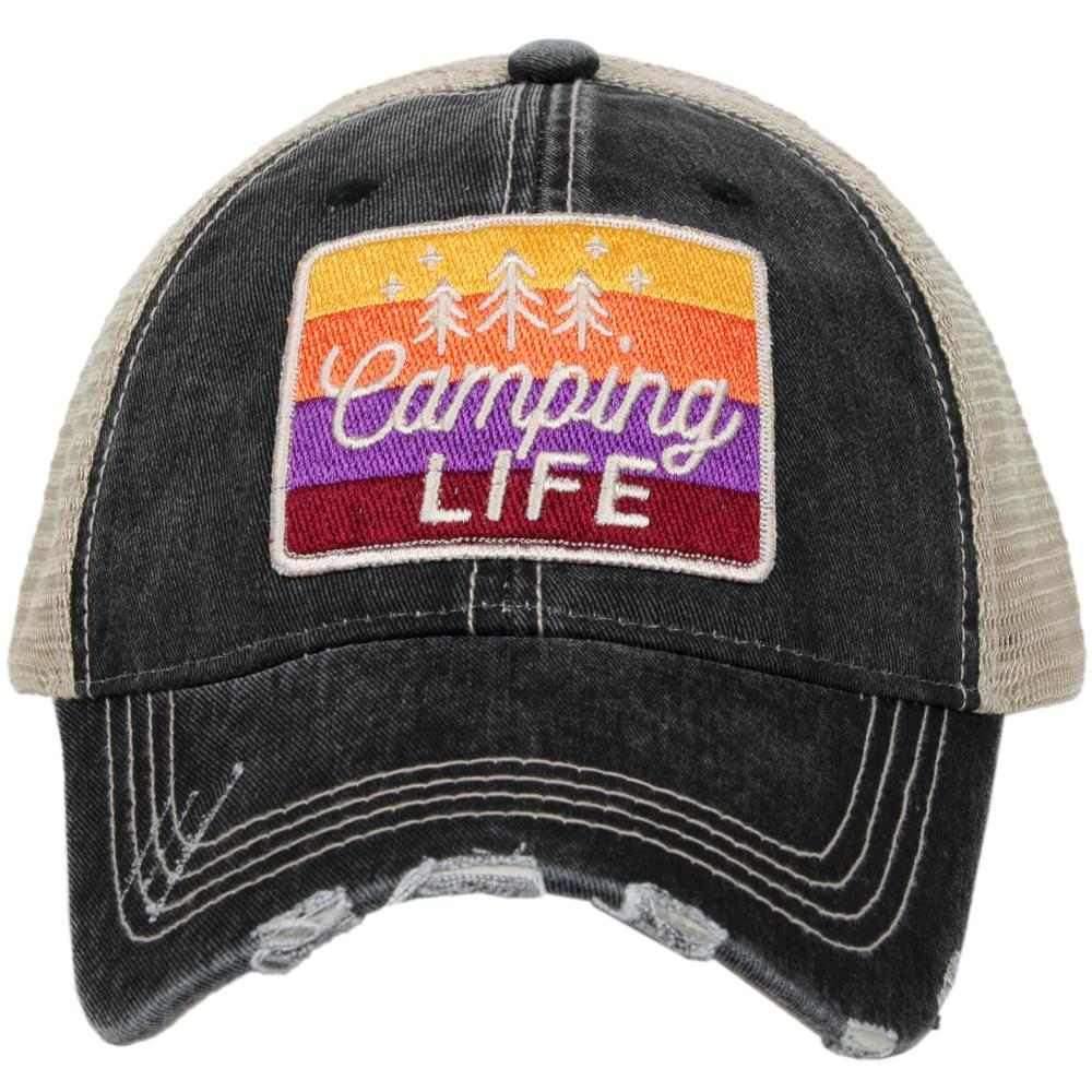 Camping life Tshirts Hats Purple peach gray green brown S - XXL Camp shirts Unisex - Stacy's Pink Martini Boutique