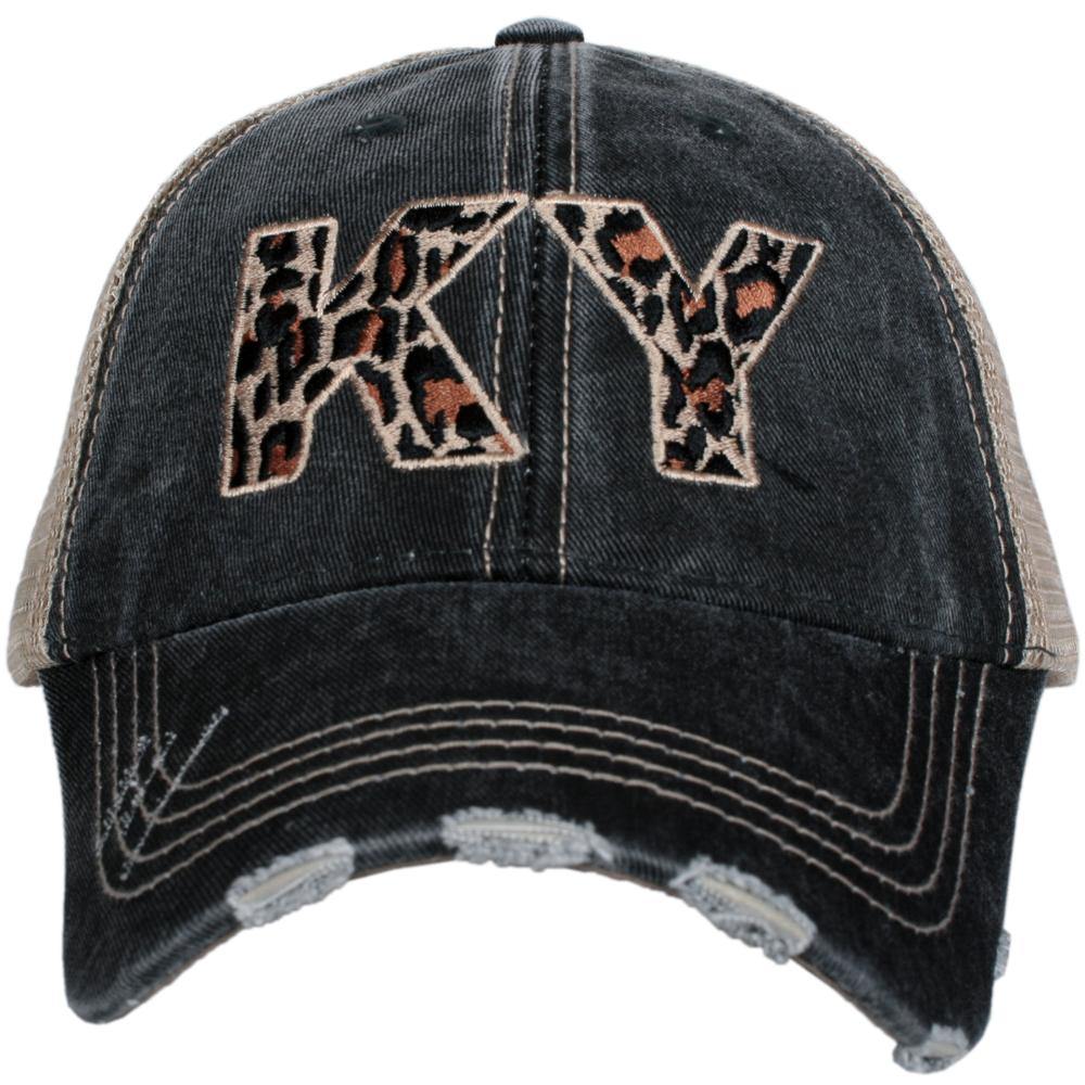 State hats LEOPARD Gray womens trucker cap - Stacy's Pink Martini Boutique