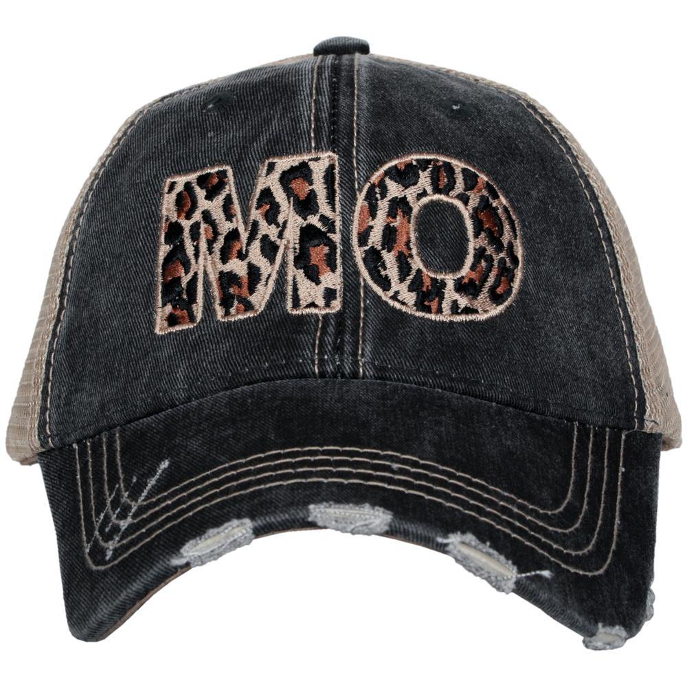 State hats LEOPARD Gray womens trucker cap - Stacy's Pink Martini Boutique