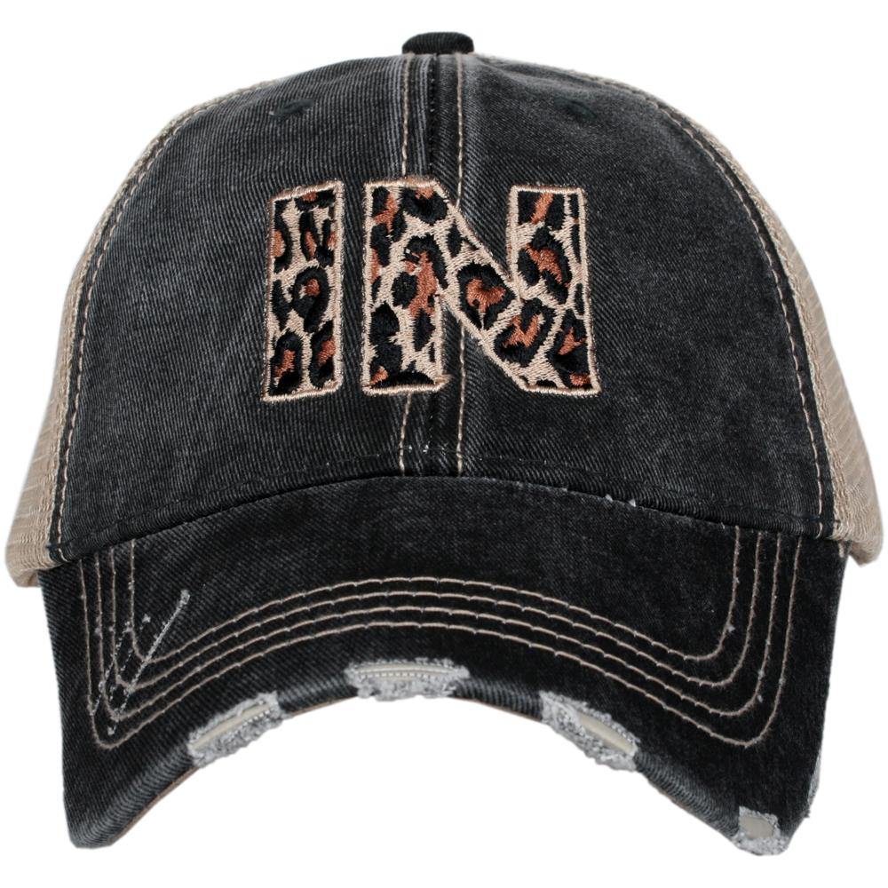 State hats LEOPARD Gray womens trucker cap - Stacy's Pink Martini Boutique