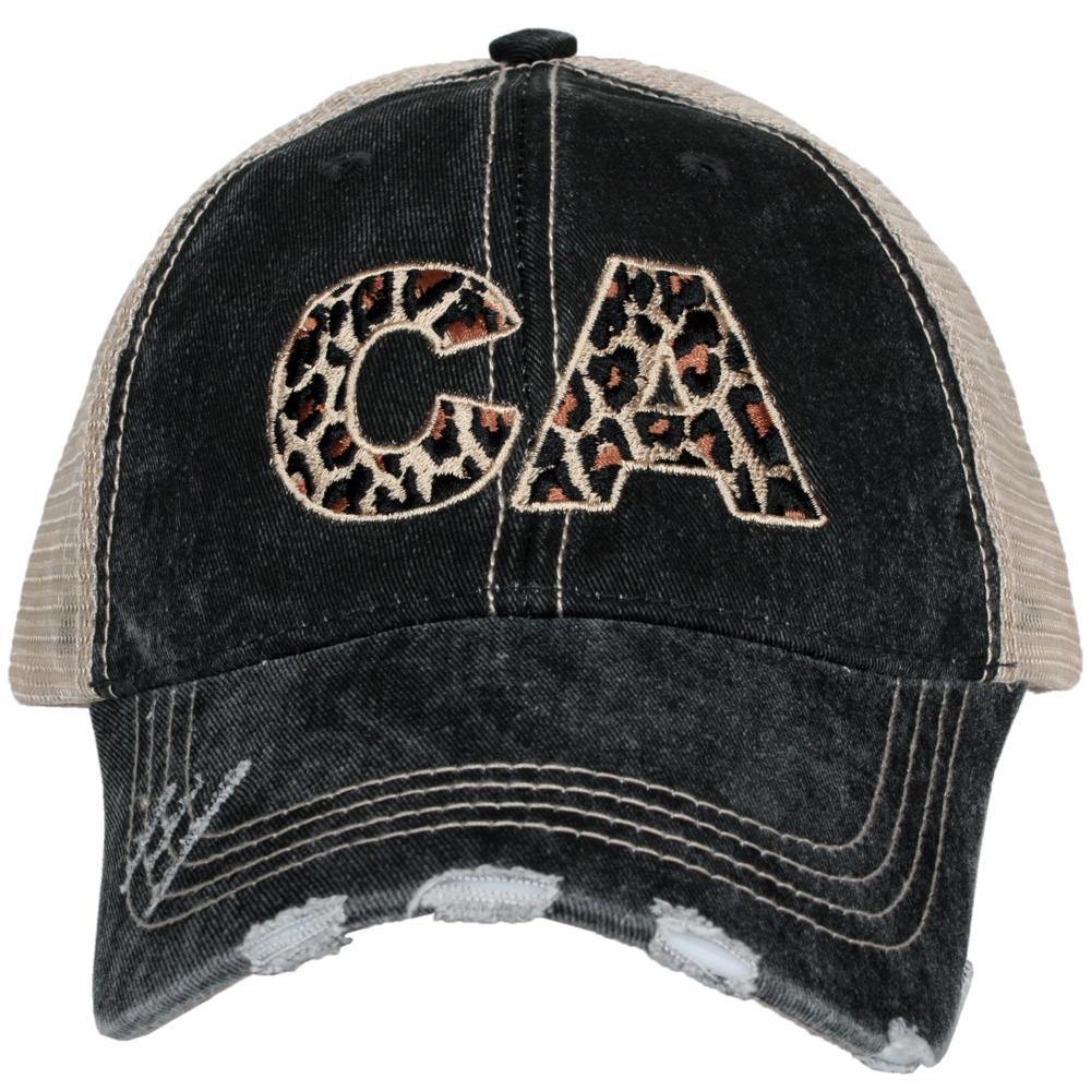 State hats LEOPARD Gray womens trucker cap - Stacy's Pink Martini Boutique