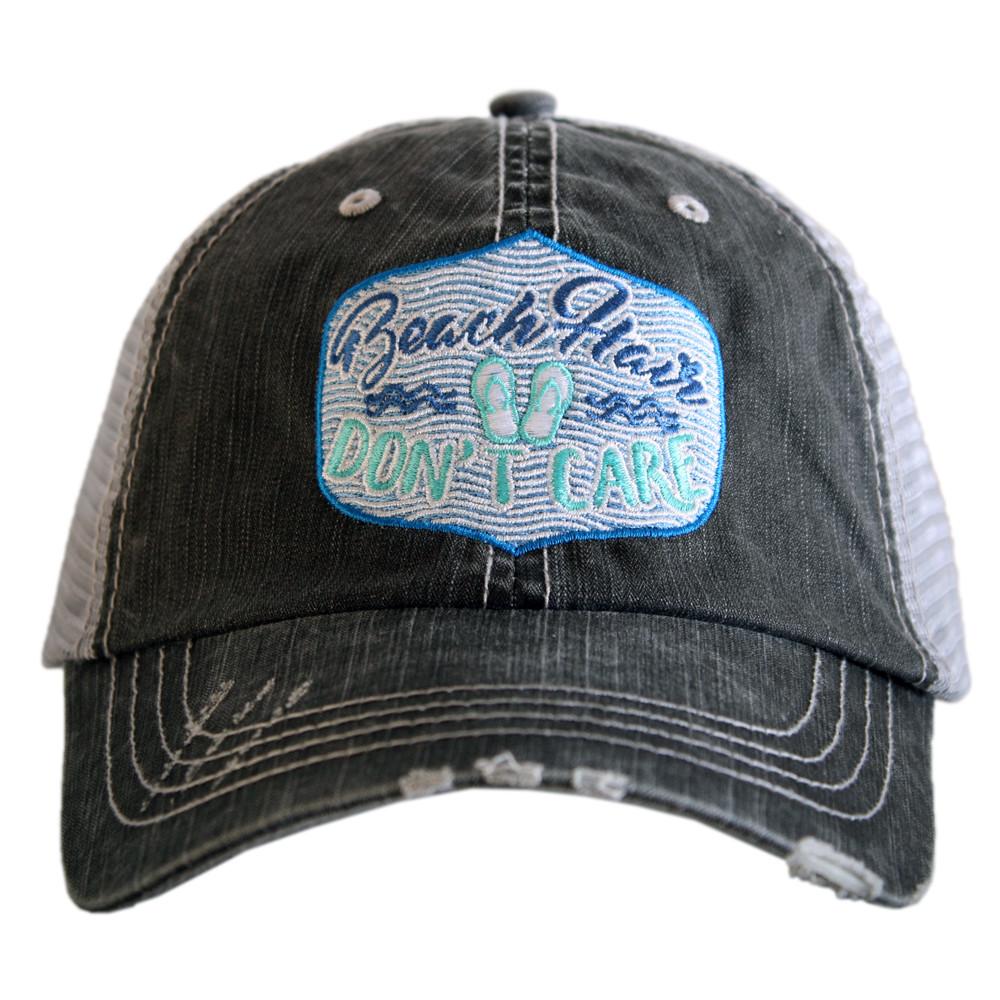 Beach hats and tanks Embroidered distressed trucker caps. - Stacy's Pink Martini Boutique