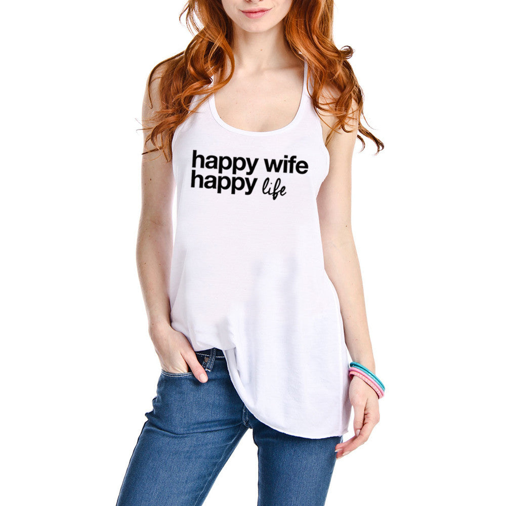 Wife, wifey & bride | Hats OR tanks { Happy wife happy life } Assorted colors/styles. - Stacy's Pink Martini Boutique