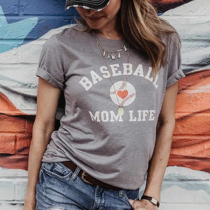 Baseball mom T-shirts BASEBALL MOM LIFE S ~ XXL Womens Navy blue or Gray - Stacy's Pink Martini Boutique