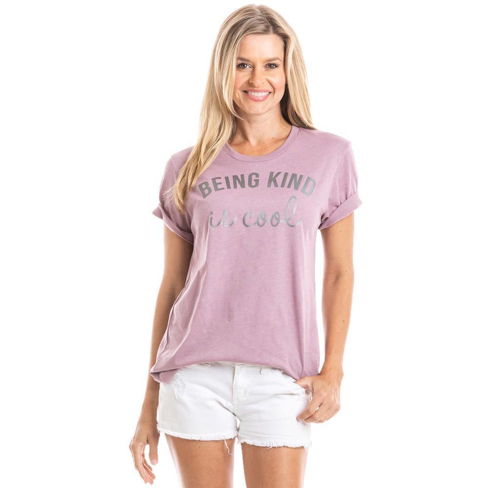 Being Kind Is Cool T-shirt S - XXL Peach Gray Purple - Stacy's Pink Martini Boutique